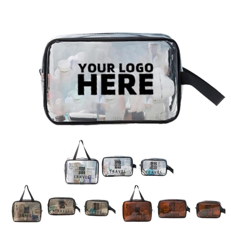 Custom Clear Cosmetics Toiletry Bag