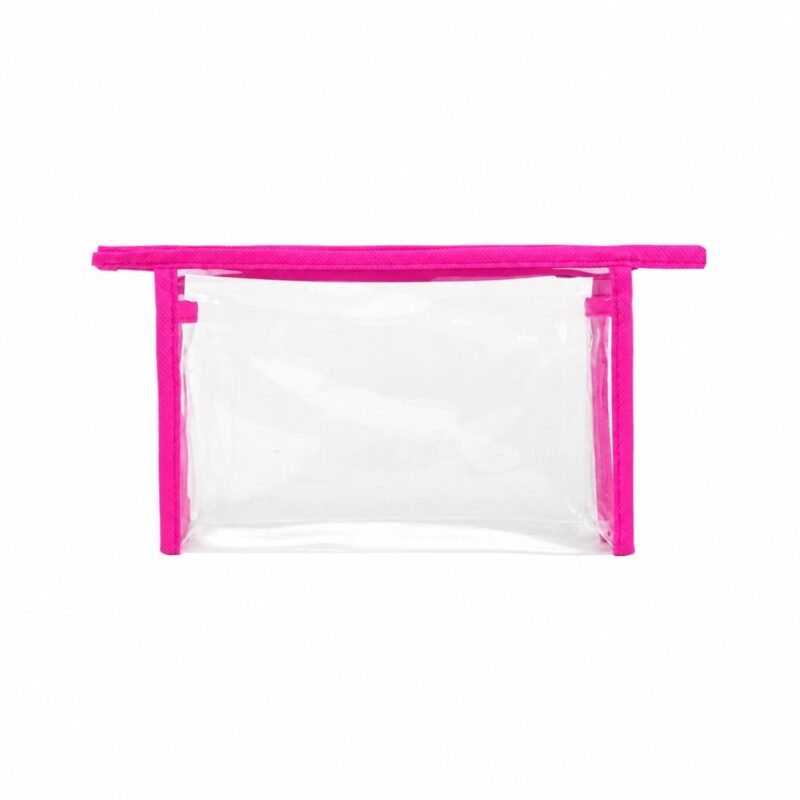Custom Clear PVC Carry Handle Toiletry Bag with 80GSM Non-Woven Trim - 3