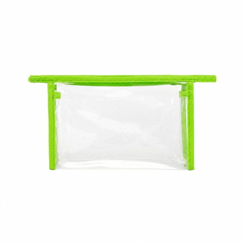 Custom Clear PVC Carry Handle Toiletry Bag with 80GSM Non-Woven Trim - 5