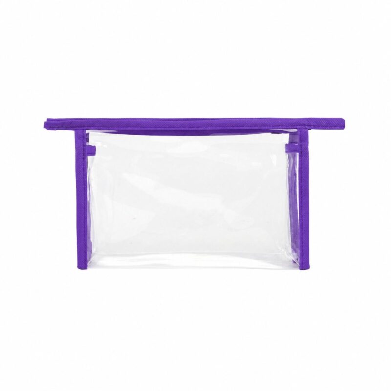 Custom Clear PVC Carry Handle Toiletry Bag with 80GSM Non-Woven Trim - 8
