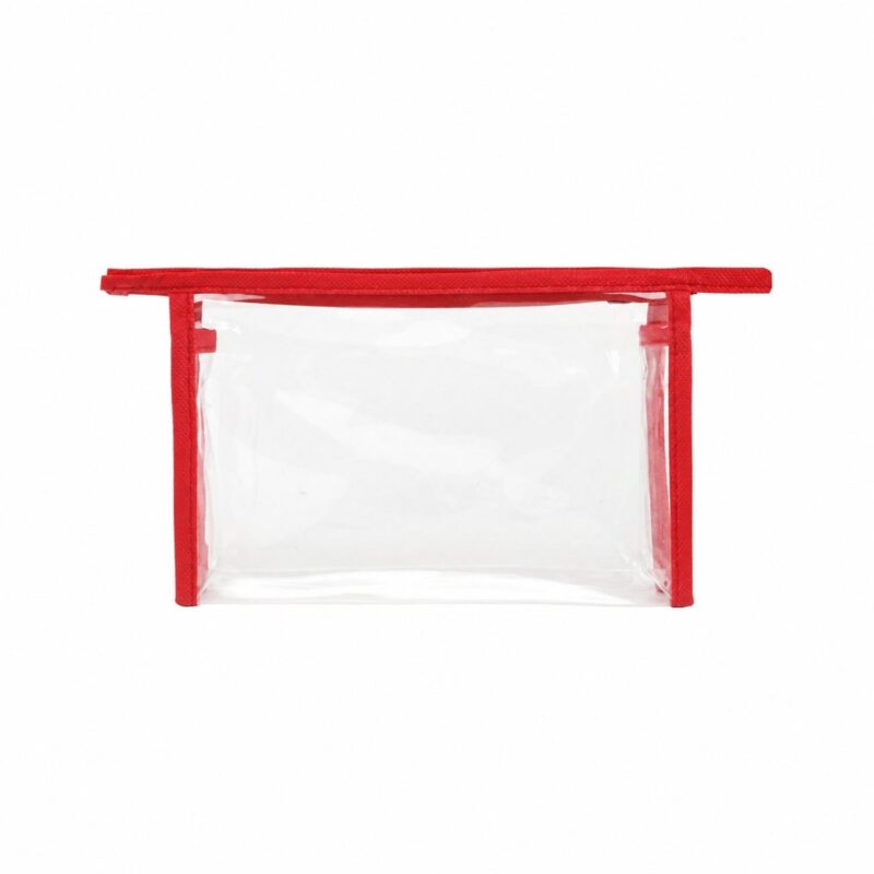 Custom Clear PVC Carry Handle Toiletry Bag with 80GSM Non-Woven Trim - 9
