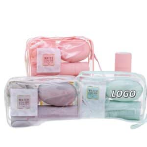 Custom Clear PVC Toiletry Bag Set w/ Travel Accessories