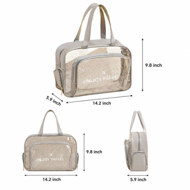 Custom Clear PVC Toiletry Bag With Shoe Compartment - 1