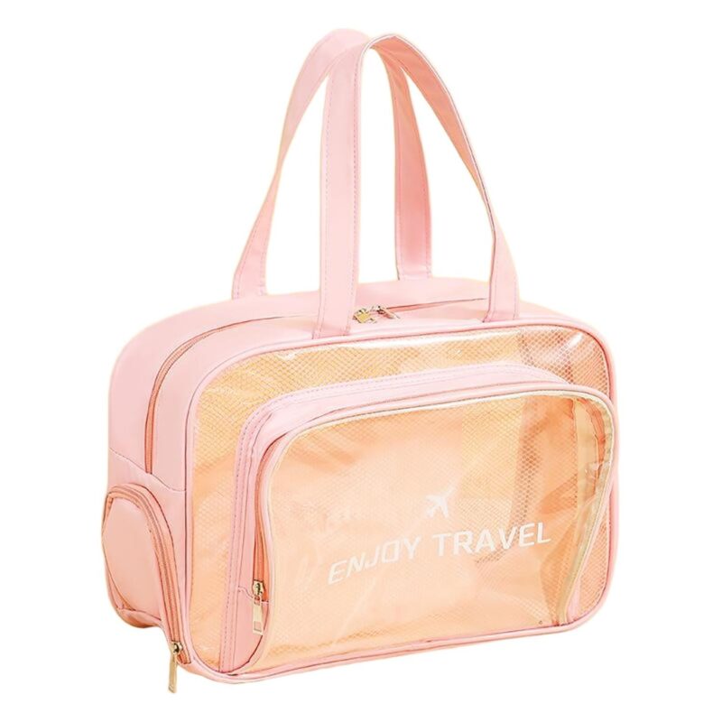 Custom Clear PVC Toiletry Bag With Shoe Compartment - 2