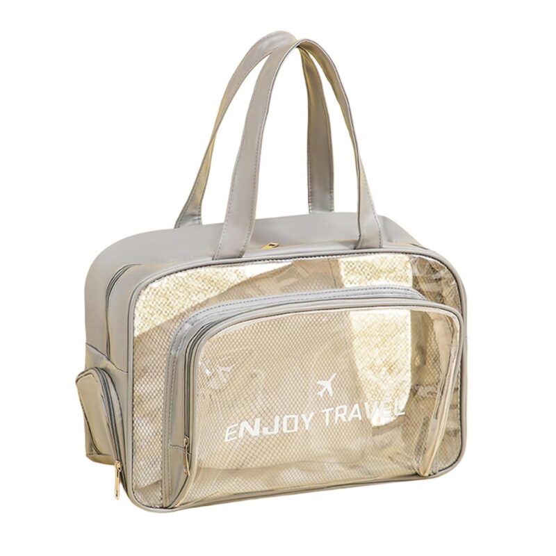 Custom Clear PVC Toiletry Bag With Shoe Compartment - 3