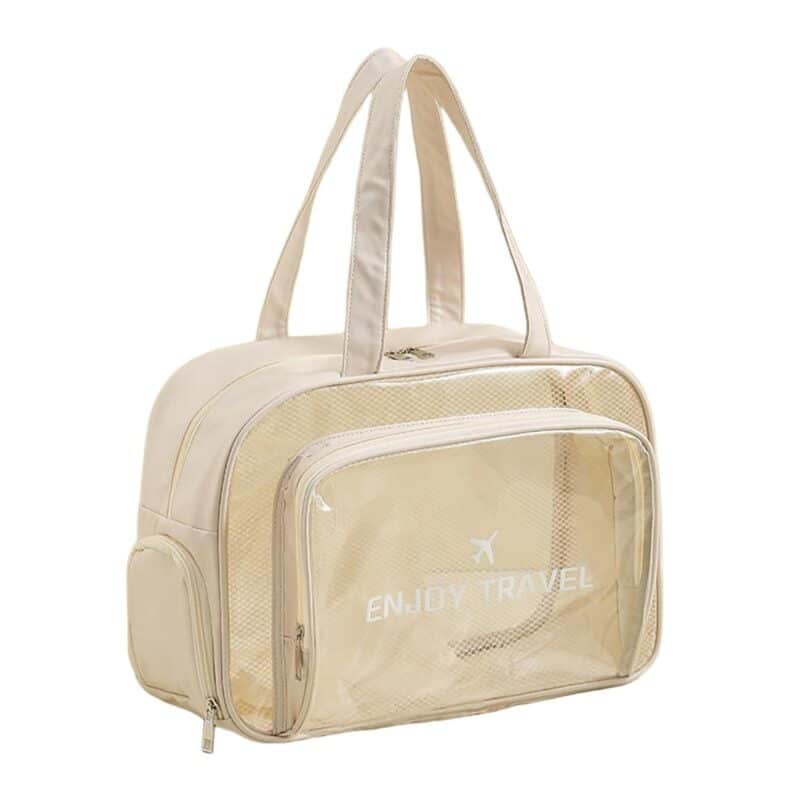 Custom Clear PVC Toiletry Bag With Shoe Compartment - 4