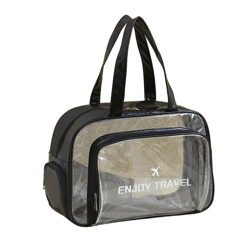 Custom Clear PVC Toiletry Bag With Shoe Compartment - 6