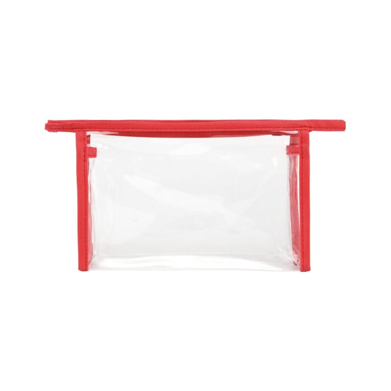Custom Clear PVC Toiletry Bag with 80GSM Non-Woven Trim - 1