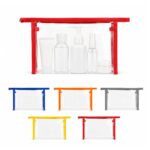 Custom Clear PVC Toiletry Bag with 80GSM Non-Woven Trim