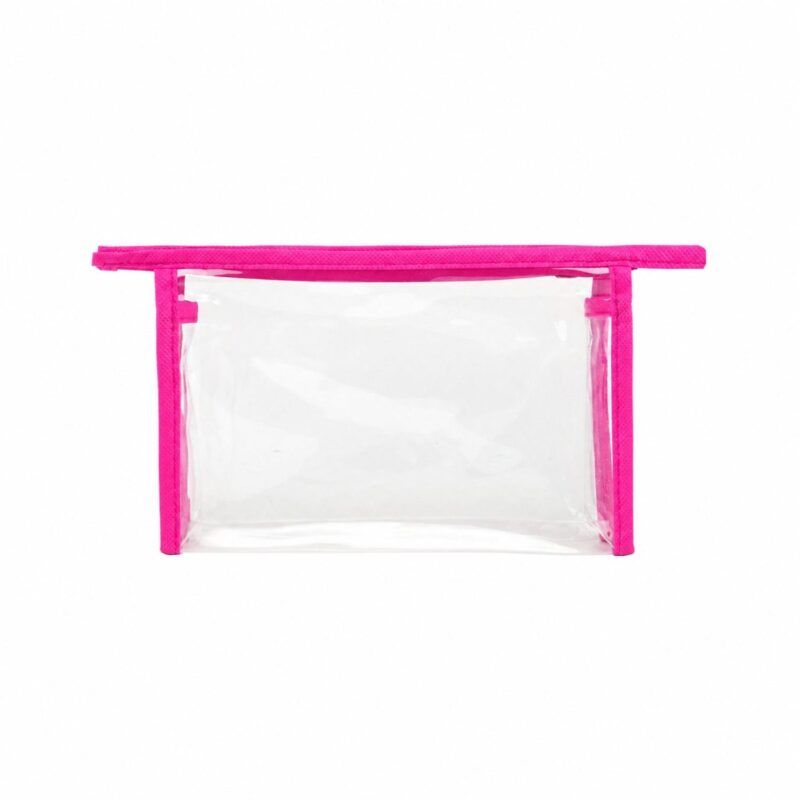 Custom Clear PVC Toiletry Bag with 80GSM Non-Woven Trim - 3