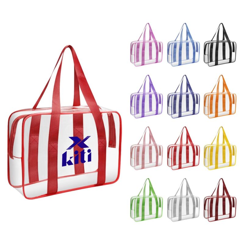 Custom Clear PVC Travel Toiletry Bag With Handle