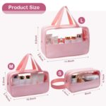 Custom Clear PVC Travel Toiletry Bag with PU Leather Body and Handle - 2