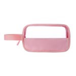 Custom Clear PVC Travel Toiletry Bag with PU Leather Body and Handle - 5