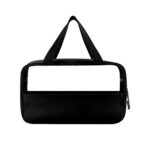 Custom Clear PVC Travel Toiletry Bag with PU Leather Body and Handle - 9