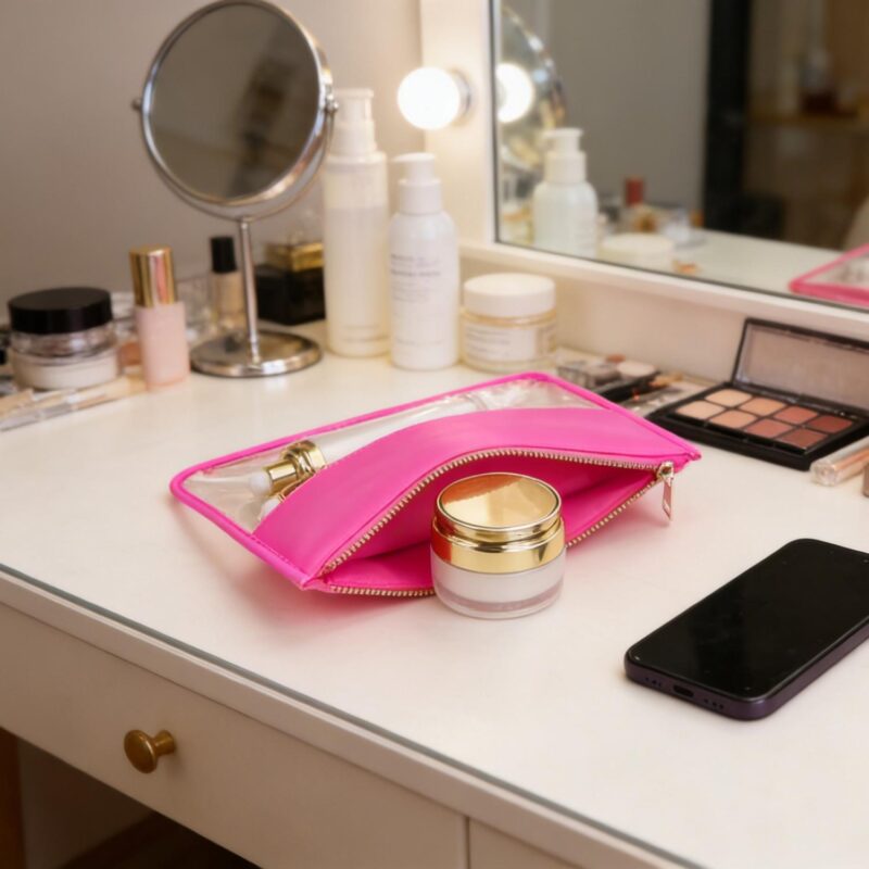 Custom Clear PVC Waterproof Makeup Case Zipper Toiletry Bag - 3