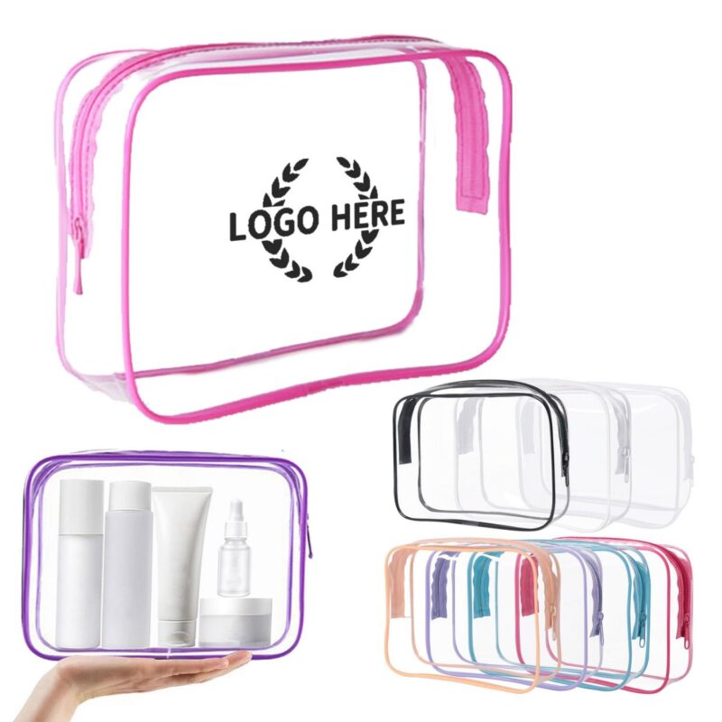 Custom Clear PVC Zipper Travel Toiletry Bag