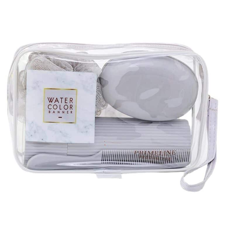 Custom Clear Pvc Toiletry Bag Set W/ Travel Accessories - 1