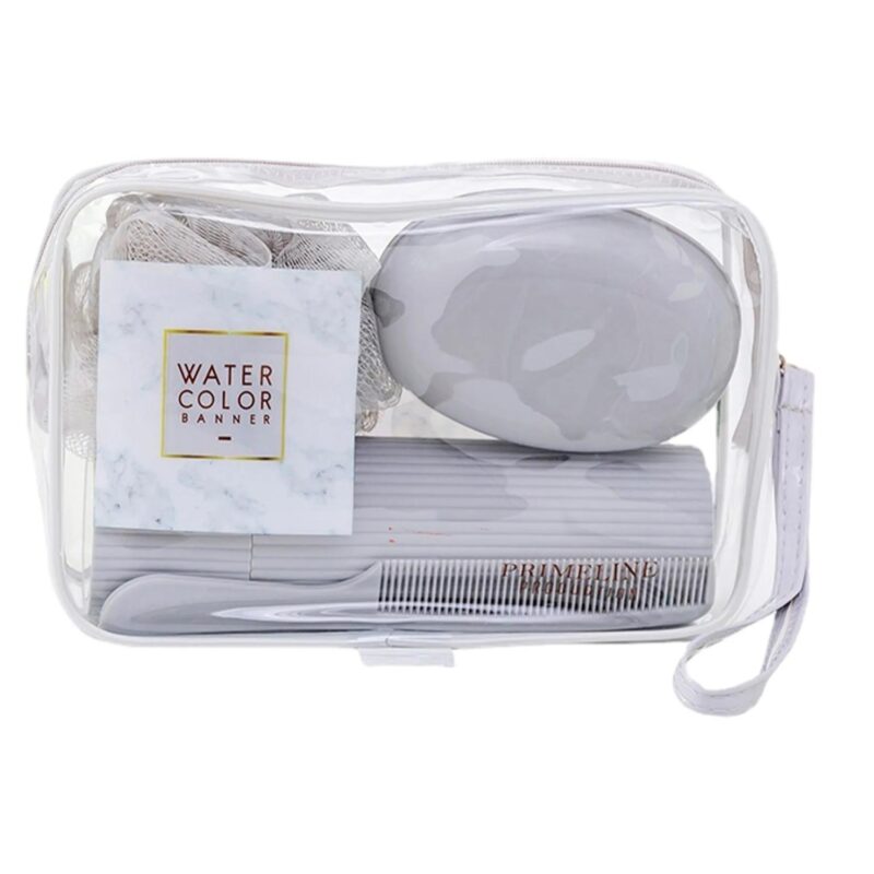 Custom Clear Pvc Toiletry Bag Set W/ Travel Accessories - 4