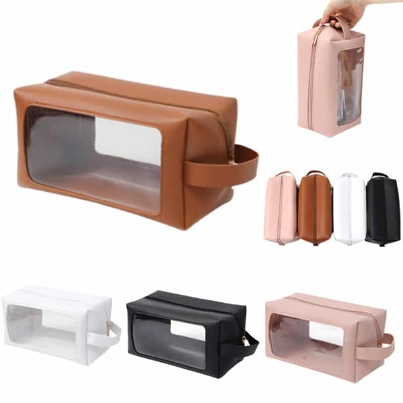 Custom Clear Toiletry Bag w/ Handle Strap - 1