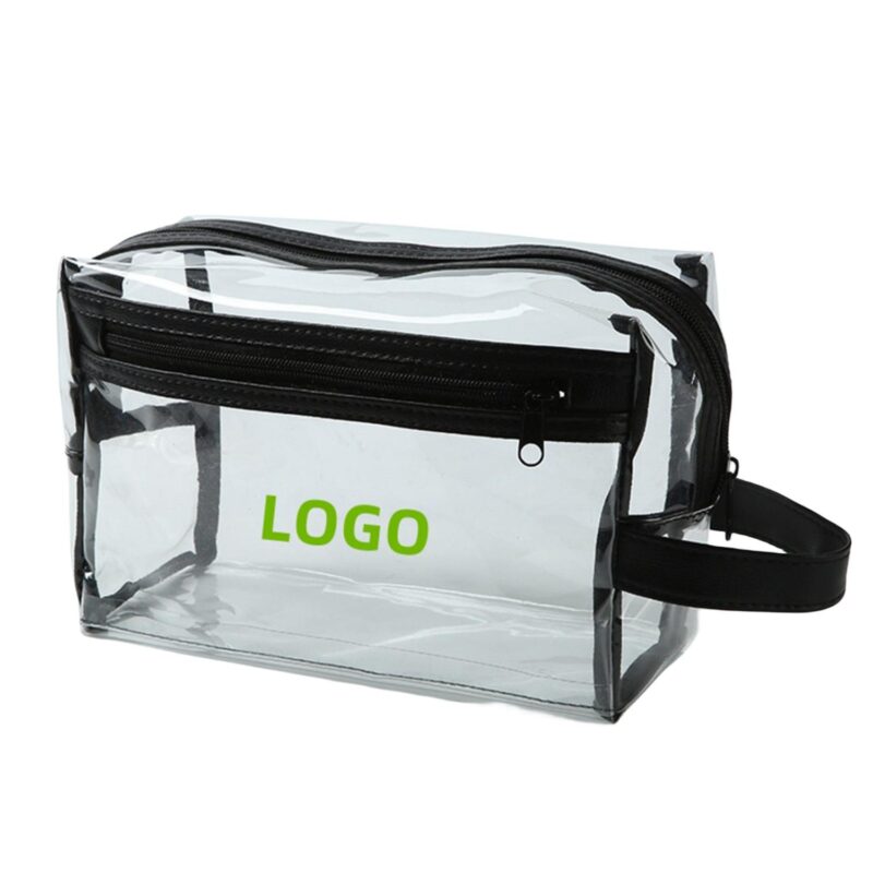 Clear-Toiletry-Bag-with-Zipper-FLZY434 Custom Clear Toiletry Bag with Zipper