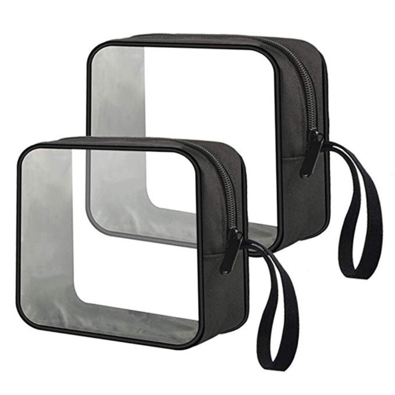 Custom Clear Toiletry Bag with Zipper Travel Cosmetic Bag - 2