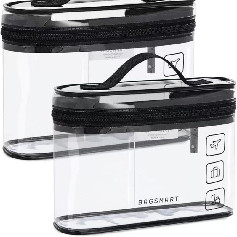 Custom Clear Travel Toiletry Bag - Waterproof PVC Cosmetic Organizer With Handle - 1
