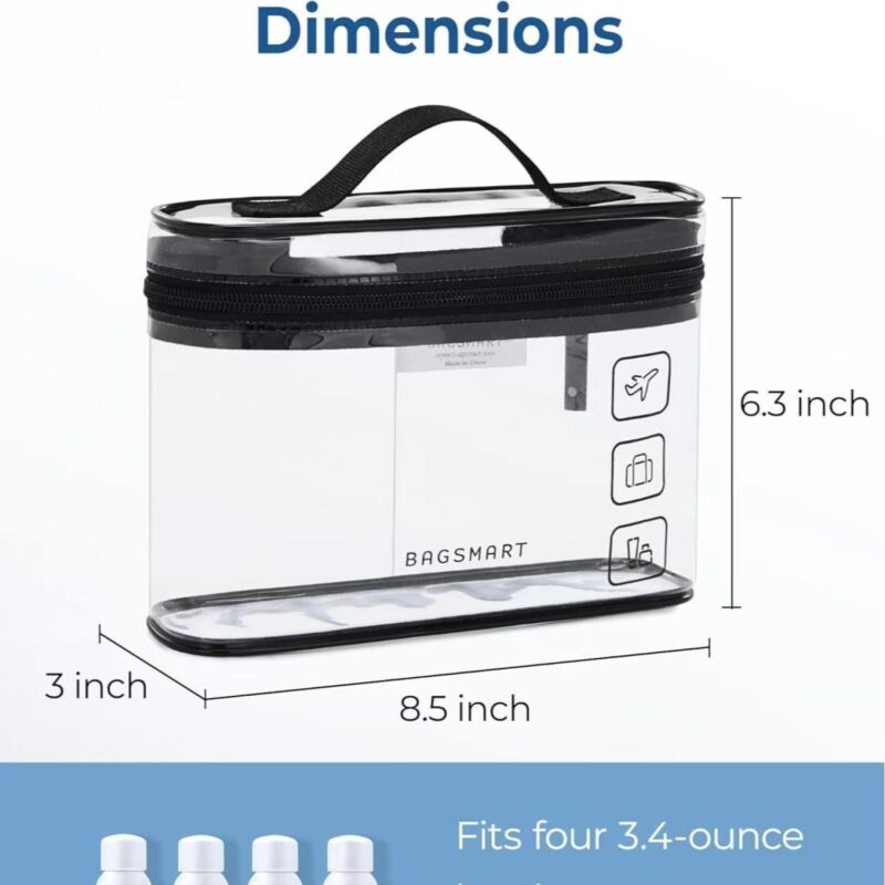 Custom Clear Travel Toiletry Bag - Waterproof PVC Cosmetic Organizer With Handle - 3