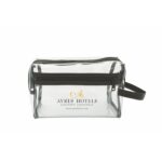 Custom Clear Vinyl Toiletry Bag w/ Leatherette Accent
