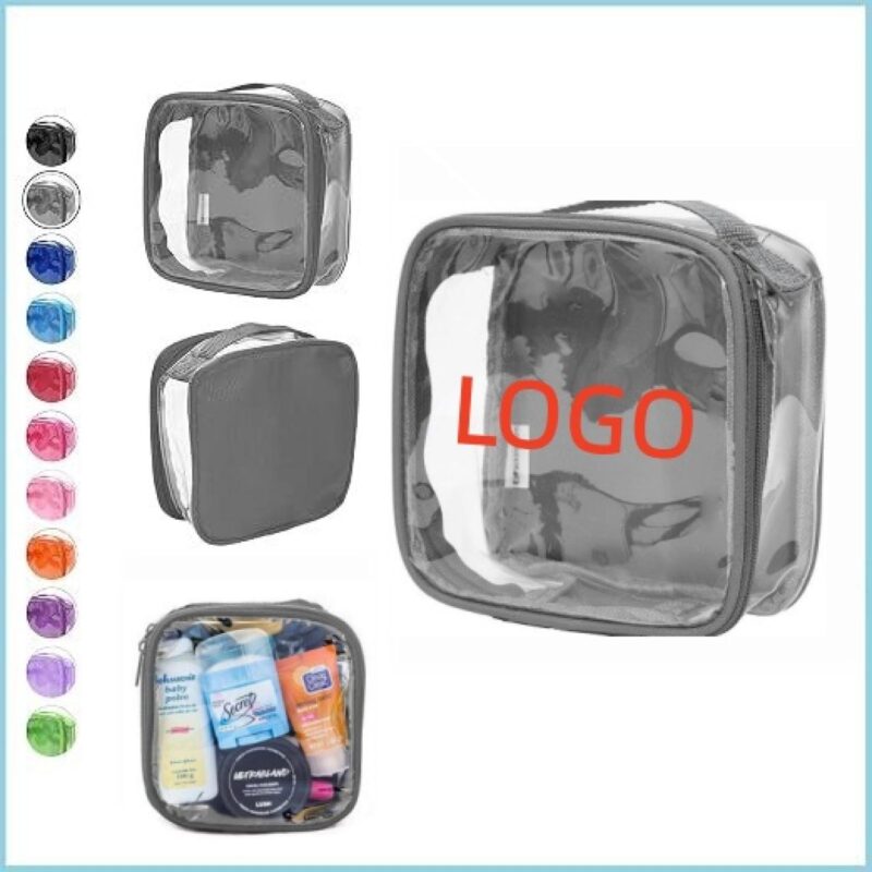 Custom Clear Vinyl Travel Toiletry Bag