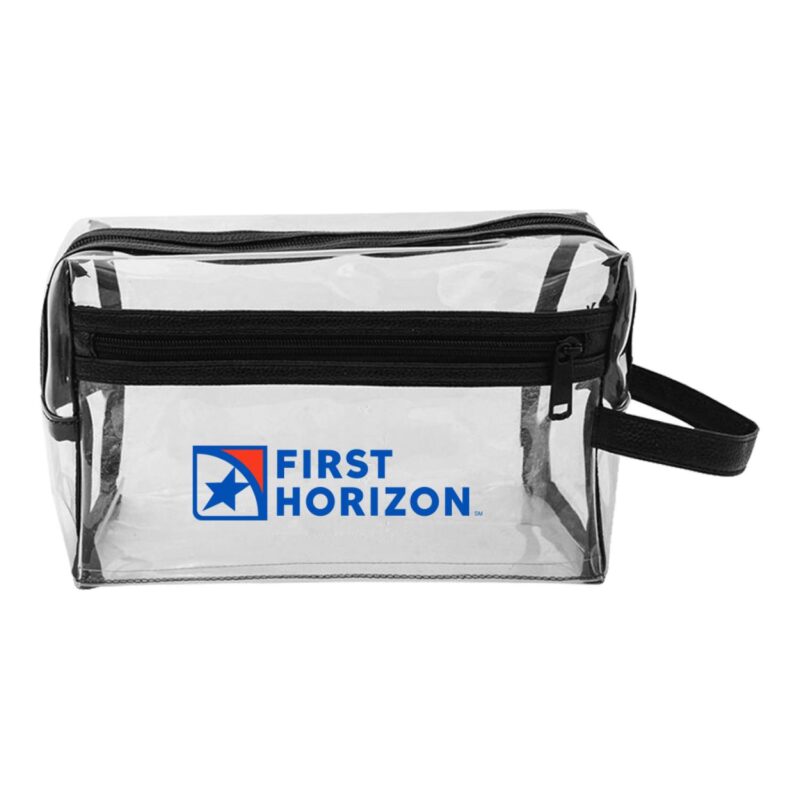Custom Clear Vinyl and Leatherette Toiletry Bag - 2