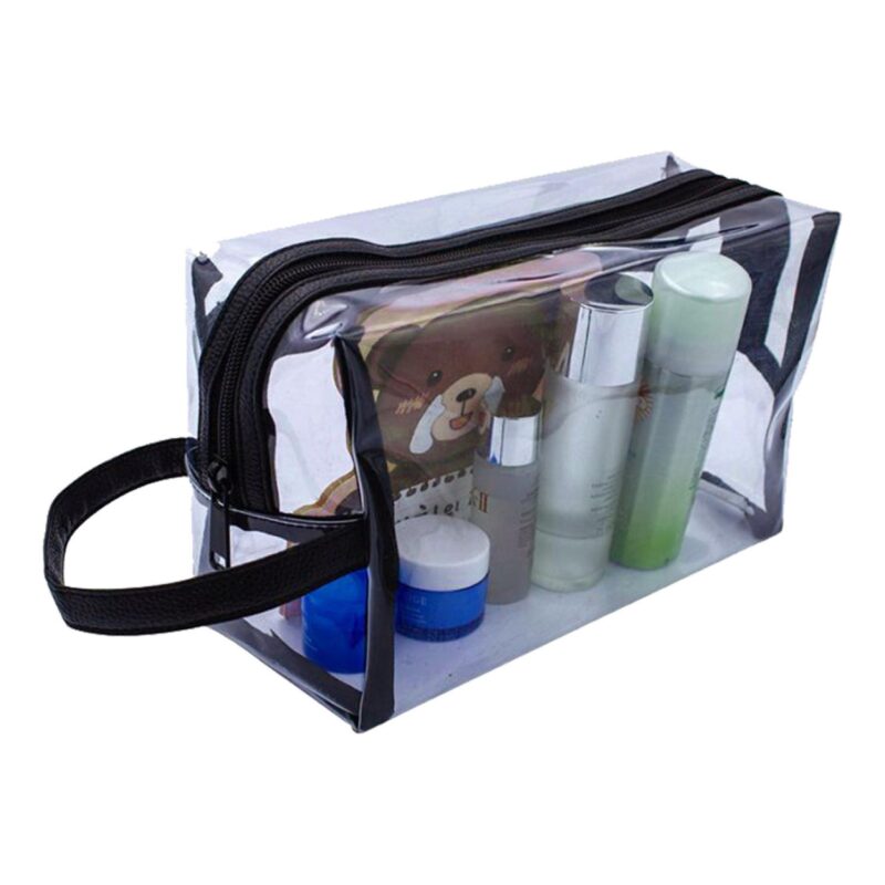 Custom Clear Vinyl and Leatherette Toiletry Bag - 4