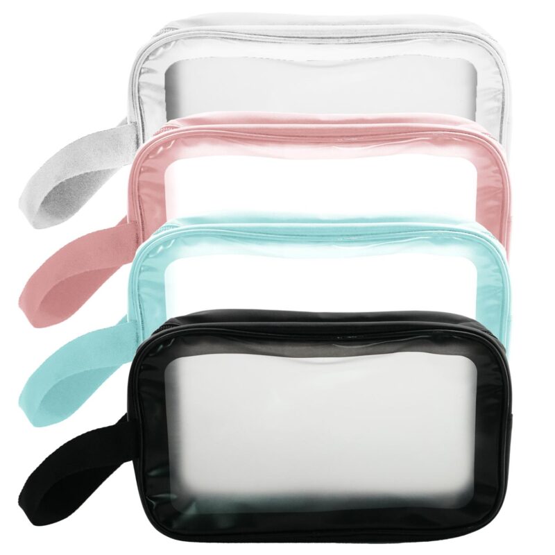 Custom Clear Waterproof Travel Toiletry Bag - Zippered Cosmetic Organizer for Sports & Gym - 1