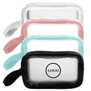 Custom Clear Waterproof Travel Toiletry Bag - Zippered Cosmetic Organizer for Sports & Gym