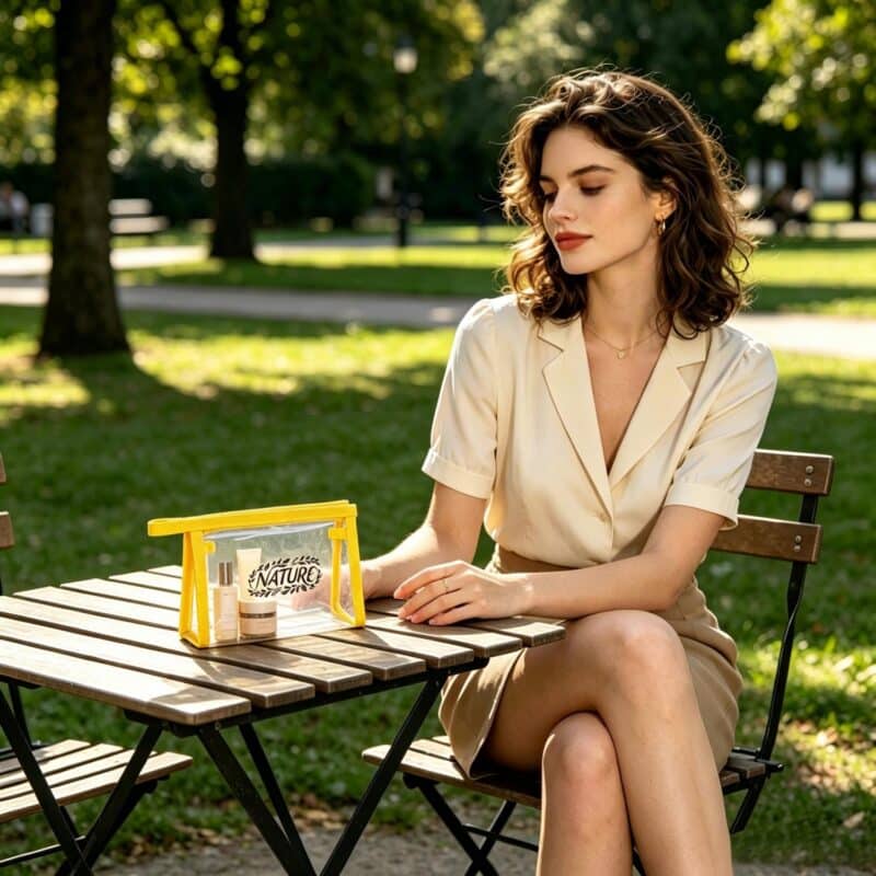 Custom Clear Zippered Toiletry Bag W/ Handle 6.3"x4"x1.5" - 3