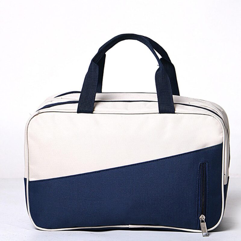 Custom Color Block Oxford Toiletry Bag With Wet Dry Compartment - 1