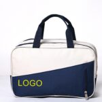Custom Color Block Oxford Toiletry Bag With Wet Dry Compartment