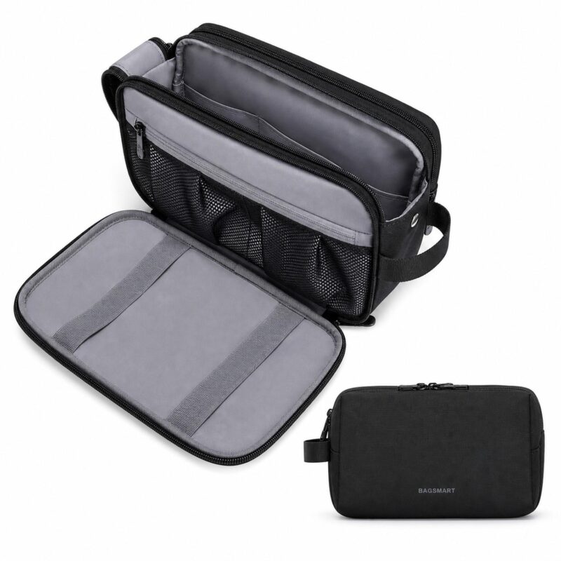 Custom Compact Polyester Toiletry Bag With Compartments