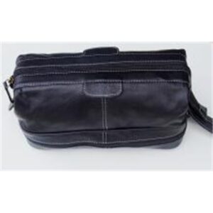Custom Cow Leather Dopp Kit w/Bottom Zip Compartment