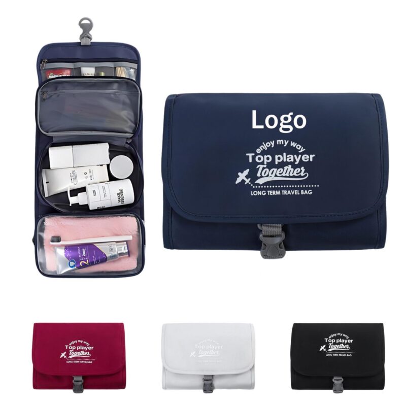 Custom Custom Hanging Travel Foldable Toiletry Bag