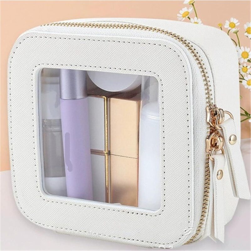 Custom Custom Transparent Toiletry Kit Travel Clear Cosmetic Pouch Mini Makeup Bag for Women - 3