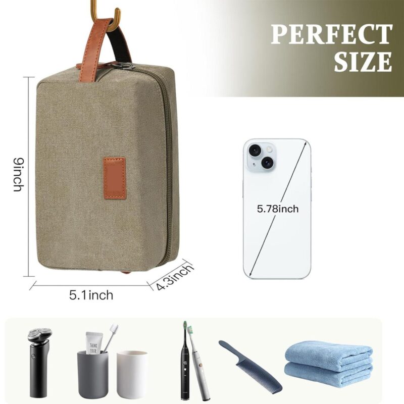 Custom Custom Vintage Canvas Travel Toiletry Bag Personalized Dopp Kit Men Women Logo Available - 1