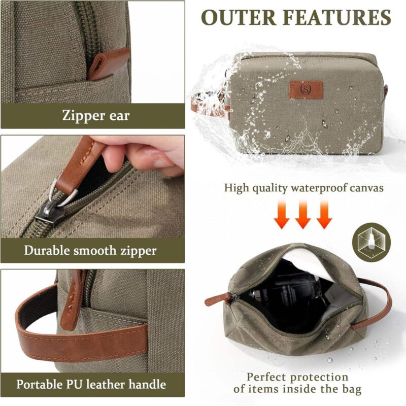 Custom Custom Vintage Canvas Travel Toiletry Bag Personalized Dopp Kit Men Women Logo Available - 2