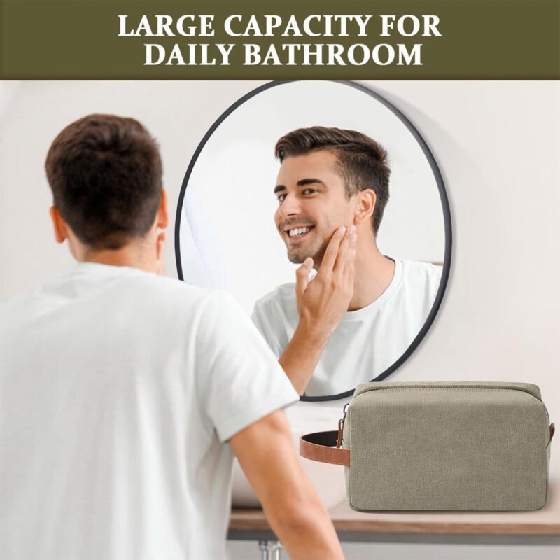 Custom Custom Vintage Canvas Travel Toiletry Bag Personalized Dopp Kit Men Women Logo Available - 3