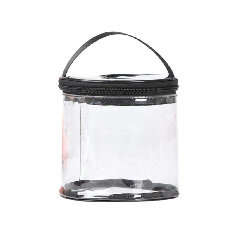 Custom Cylindrical Clear PVC Toiletry Bag - 2