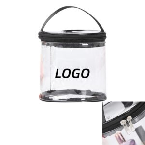 Custom Cylindrical Clear PVC Toiletry Bag