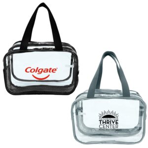 Custom DRY/WET Separation Clear Toiletry Bag