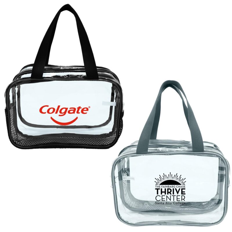 Custom DRY/WET Separation Clear Toiletry Bag