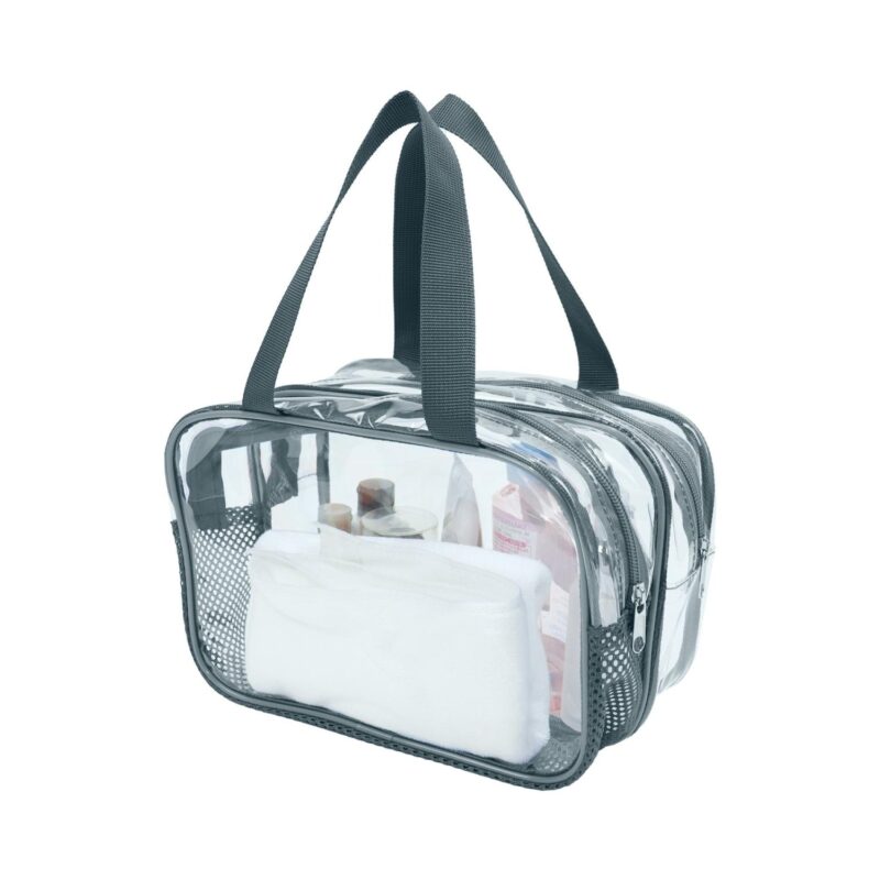 Custom DRY/WET Separation Clear Toiletry Bag - 9