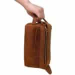 Custom Dado Handmade Leather Dopp Kit Toiletry Bag (9.8"x5.5"x4.5") - 1