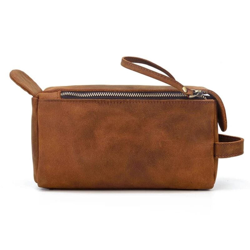 Custom Dado Handmade Leather Dopp Kit Toiletry Bag (9.8"x5.5"x4.5") - 3